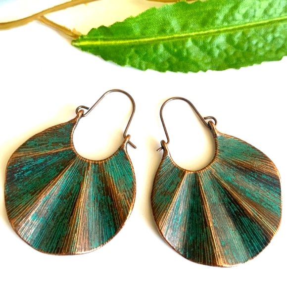 boho princess Jewelry - EARRINGS AGED PATINA BOHEMIAN DANGLE EARRINGS